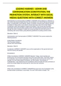 LEADING MARINES - ADMIN AND COMMUNICATION (CONSTITUTION, THE PROMOTION SYSTEM, INTERACT WITH SOCIAL MEDIA) QUESTIONS WITH CORRECT ANSWERS