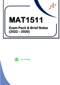 MAT1511 - PAST EXAM PACK SOLUTIONS & BRIEF NOTES 