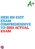 HESI RN EXIT EXAM COMPREHENSIVE V2-2021 ACTUAL EXAM