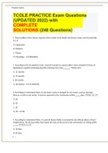 TCOLE PRACTICE Exam Questions	 (UPDATED 2022) with COMPLETE	 SOLUTIONS (248 Questions)	