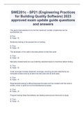 SWE201c - SP21 (Engineering Practices for Building Quality Software) 2023 approved exam update guide questions and answers