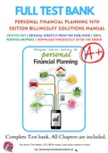 Personal Financial Planning 14th Edition By Randy Billingsley Solutions Manual Chapter 1-15 Complete Guide