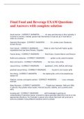  Final Food and Beverage EXAM Questions and Answers with complete solution