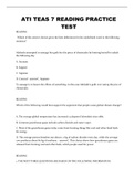 ATI TEAS 7 READING PRACTICE TEST  PASSAGES,QUESTIONS AND ANSWERS