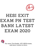 HESI Exit Exam PN Test Bank Latest Exam 2020