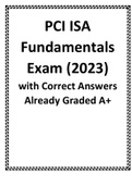 PCI ISA Fundamentals Exam (2023) with Correct Answers Already Graded A+