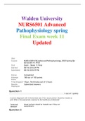 Walden University NURS6501 Advanced Pathophysiology spring Final Exam week 11 Updated 