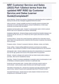 NRF Customer Service and Sales (2023) Part 1(Select terms from the updated NRF RISE Up Customer Service and Sales Learner Guide)Completed!!