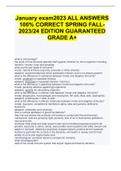 january exam2023 ALL ANSWERS 100% CORRECT SPRING FALL- 2023/24 EDITION GUARANTEED GRADE A+