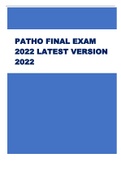 PATHO FINAL EXAM  2022 LATEST VERSION  2022 