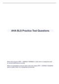 AHA BLS Practice Test Questions.latest 2022/2023 graded a plus