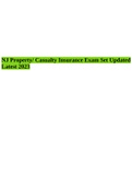 NJ Property/Casualty Insurance Exam Set Updated Latest 2023.