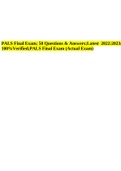 PALS Final Exam; 50 Questions & Answers; Latest 2022:2023/ 100%Verified;PALS Final Exam (Actual Exam).