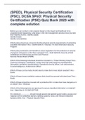 (SPED), Physical Security Certification (PSC), DCSA SPeD: Physical Security Certification (PSC) Quiz Bank 2023 with complete solution