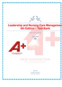 Leadership and Nursing Care Management 6th Edition – Test Bank