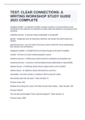 TEST: CLEAR CONNECTIONS: A WRITING WORKSHOP STUDY GUIDE 2023 COMPLETE