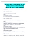 SWE201C - SP21 (ENGINEERING PRACTICES FOR BUILDING QUALITY SOFTWARE) QUESTIONS WITH CORRECT ANSWERS