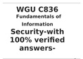 WGU C836 Fundamentals of Information Security-with 100% verified answers-(Actual Paper) (2023).