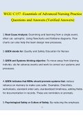 WGU C157 -Essentials of Advanced Nursing Practice 2023 Questions and Answers (Verified Answers)