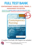 Test Bank for Contemporary Nursing Issues, Trends, & Management 9th Edition by Barbara Cherry, Susan Jacob Chapter 1-28 Complete Guide A+
