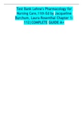 Test Bank Lehne's Pharmacology for Nursing Care,11th Ed by Jacqueline Burchum, Laura Rosenthal Chapter 1- 112|COMPLETE GUIDE A+