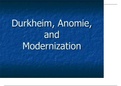 TTU CRIM 4325 Durkheim, Anomie, and Modernization Lecture Slides