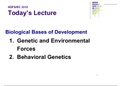 TTU HDFS 3312 Biological Bases of Development Lecture Slides