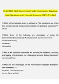  CLG 0010 DoD Government wide Commercial Purchase Card Questions with Correct Answers |100% Verified