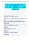 CCNA 200-301 ALL ANSWERS 100% CORRECT SPRING FALL-2023/24 EDITION GUARANTEED GRADE A+