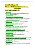 Hesi Med Surg V1  Mixed with Correct answers and Questions Hesi Testing Center.