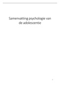 Samenvatting psychologie van de adolescentie