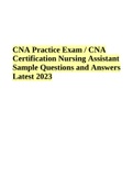 CNA Practice Exam / CNA Certification Nursing Assistant Sample Questions and Answers Latest 2023