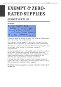 VAT: EXEMPT & ZERO-RATED SUPPLIES