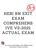 HESI RN EXIT EXAM COMPREHENS IVE V2-2021 ACTUAL EXAM