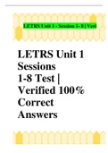 LETRS Unit 2 All Sessions 1-8 (different sets) Complete Quizzes & Solution guides_2022.