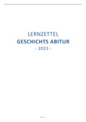 Geschichte - Abiturlernzettel 2025