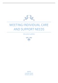 MEETING INDIVIDUAL CARE AND SUPPORT NEEDS