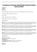 Complete Test Bank Contemporary Psychiatric-Mental Health Nursing 3rd Edition Kneisl Questions & Answers with rationales (Chapter 1-35)