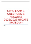 CPHQ EXAM 1 QUESTIONS & ANSWERS 2022/2023 UPDATE | RATED A+