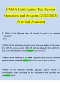 CMAA Certification Test Review Questions and Answers (2022/2023) (Verified Answers)