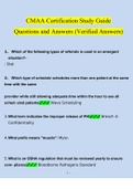 CMAA EXAM STUDY GUIDE Questions and Answers (2022/2023) (Verified Answers)