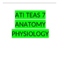 ATI TEAS 7 ANATOMY PHYSIOLOGY QUESTION AND ANSWER