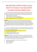 NR 603 Week 4 APEA Predictor Exam 2022–Pre-Predictor Test Bank (WITH Complete Solutions &Rationales