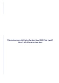 Summary LLB Notes Contract Law 2023(First class)