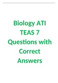 Biology ATI TEAS 7 Questions with Correct Answers / ATI TEAS Biology Question And Answer