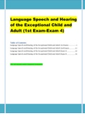 Language Speech and Hearing of the Exceptional Child and Adult (1st Exam-Exam 4) with Complete solutiuons |Verified