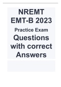 NREMT EMT-B 2023 Practice Exam Questions with correct Answers