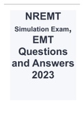 NREMT Simulation Exam, EMT Questions and Answers 2023