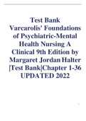 Varcarolis’ Foundations of Psychiatric Mental Health Nursing A Clinical Approach by Margaret Jordan Halter, PhD, APRN 8th Edition Test Bank