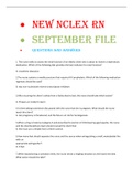 NEW NCLEX RN  SEPTEMBER FILE  QUESTIONS AND ANSWERS